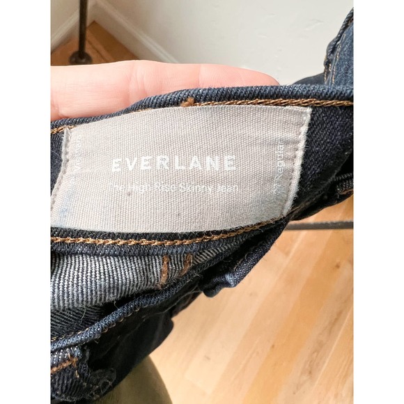 EVERLANE Women's Dark Wash Five Pocket The High Rise Skinny Jeans size 27R - Picture 6 of 6